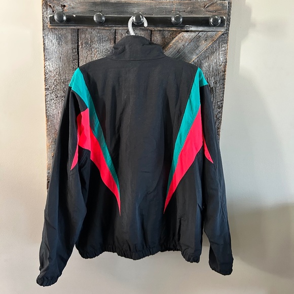 Men's Ray Ban Full Zipper Light Weight Jacket Black, Pink & Turquoise - Size L - Picture 2 of 4